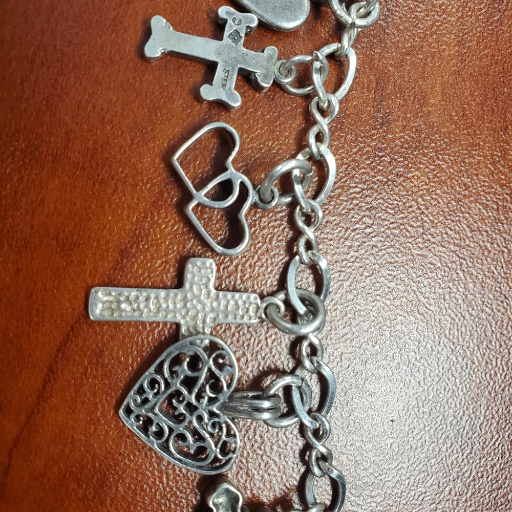 Silver Charm Bracelet with 11 Charms - Some 925 - Picture 8 of 11
